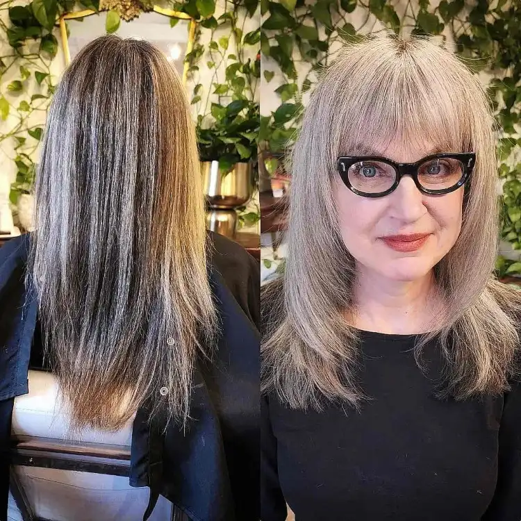 Hairstyles with bangs for women over 50 with glasses
