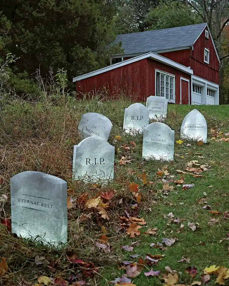 Halloween Decoration 2022 Place some paper gravestones in your garden