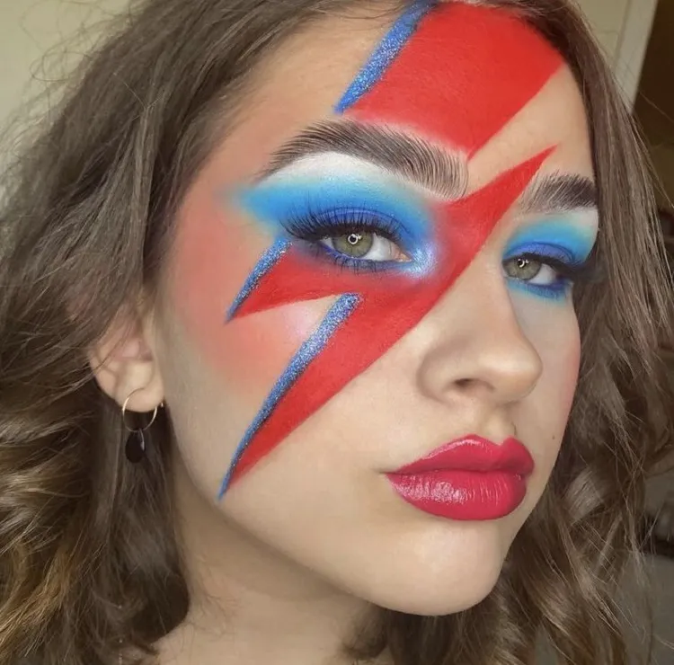 Halloween makeup, David Bowie makeup, Ziggy Stardust, cosplay
