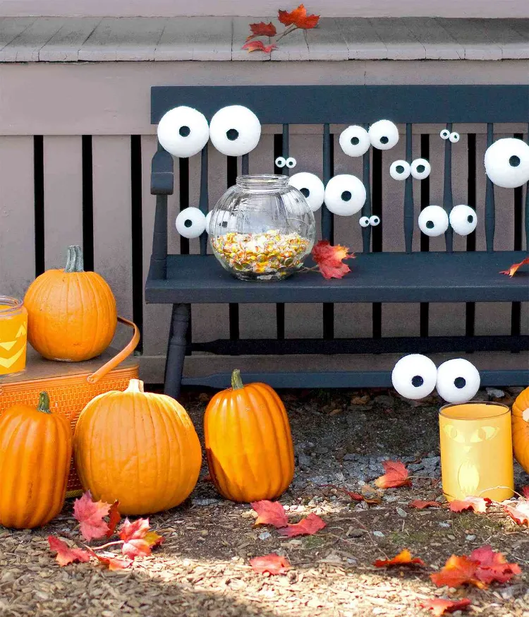 Pumpkin decoration ideas easy front yard Halloween decoration
