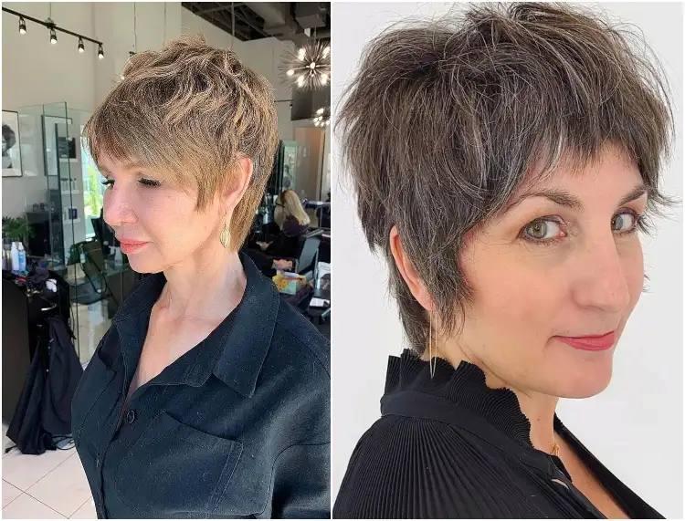 Short haircuts for women with thin hair with side bangs