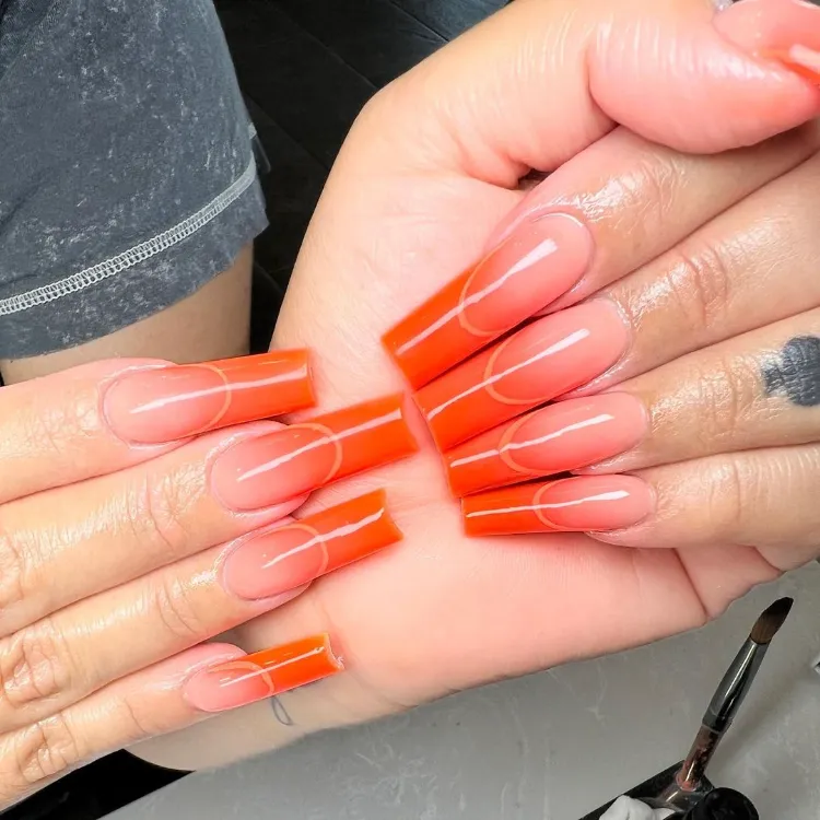 Square nail designs long ombre nail polish color trend 2022