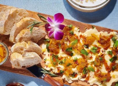 butter board tiktok trend 2022 viral recipe garnish bread eddible flowers