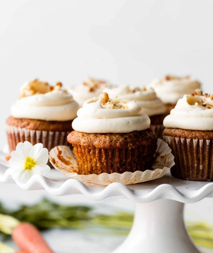 carrot cupcakes with cream frosting autumn dessert