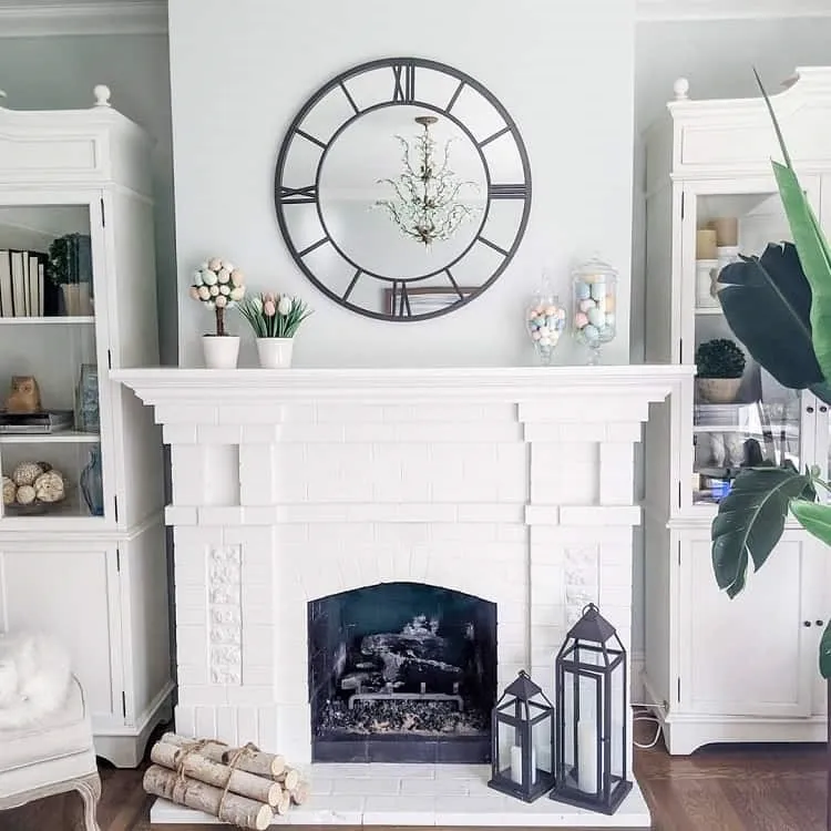 classic fireplace mantel decor, mirror fireplace mantel decor 