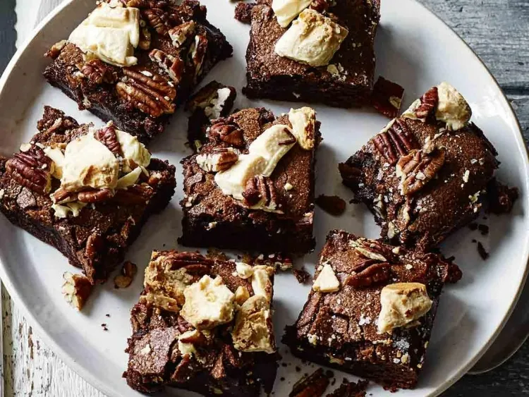 festive desserts brownie with nuts