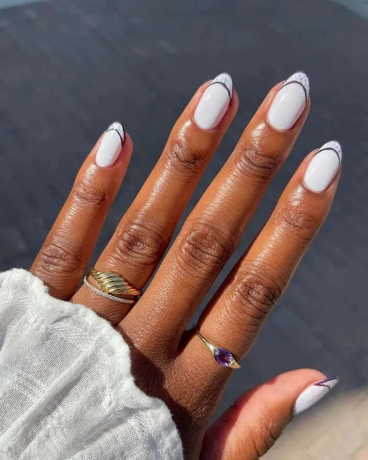 french manicure idea gel nails winter 2022