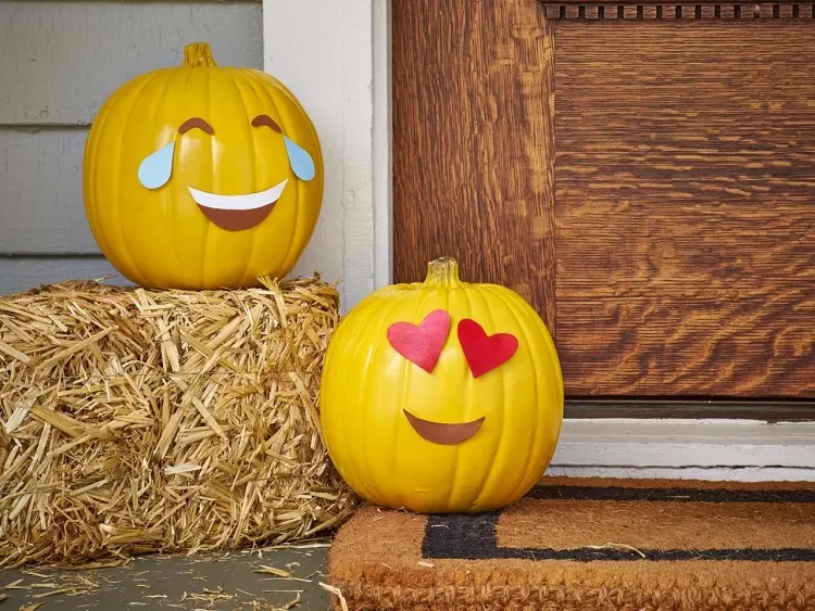how to make emoji pumpkins easy craft ideas no carving
