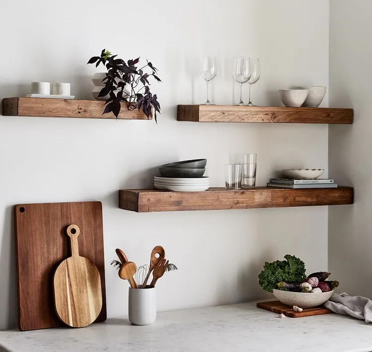 kitchen shelves ideas_wooden kitchen shelves