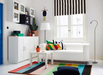 make a small living room look bigger, minimalist decor