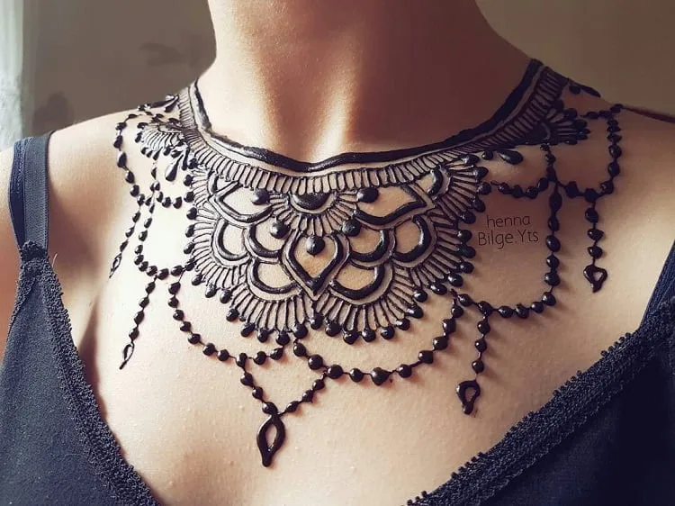 necklace henna tattoo_temporary necklace tattoo
