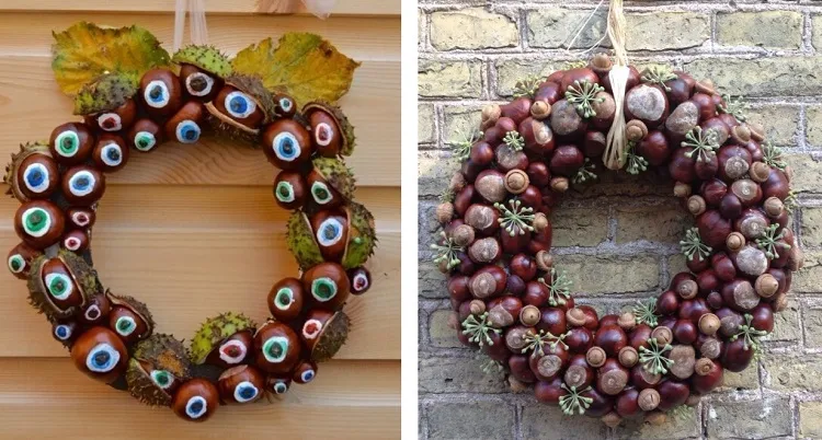 halloween wreath, chestnut halloween wreath