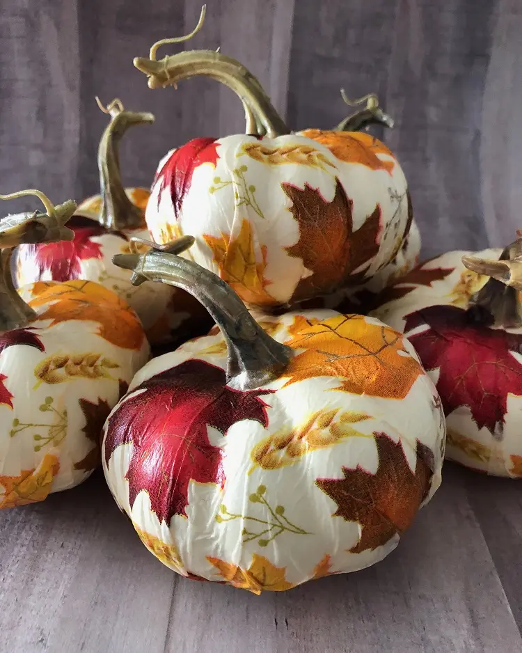pumpkin decoupage crafts autumn decorations diy