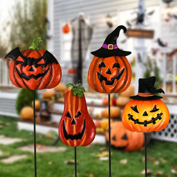 quick halloween decoration ideas for garden craft ideas with pumpkins
