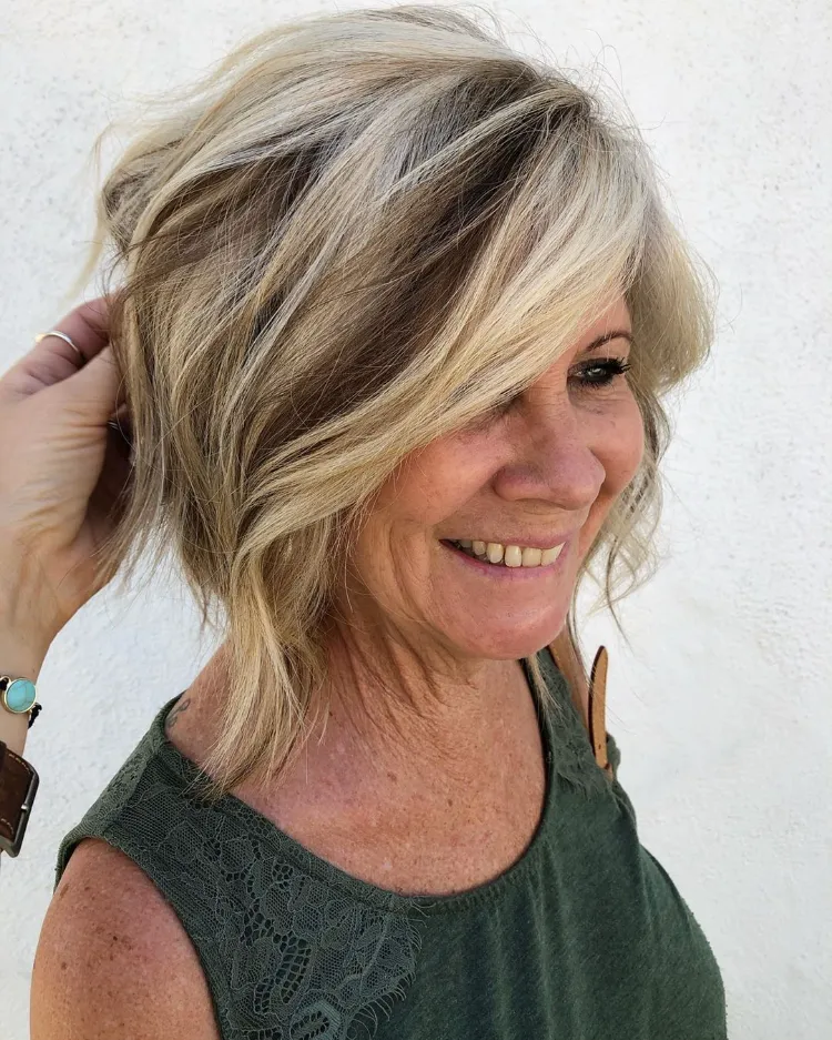 Blonde hair with dark highlights what hair colors for older women