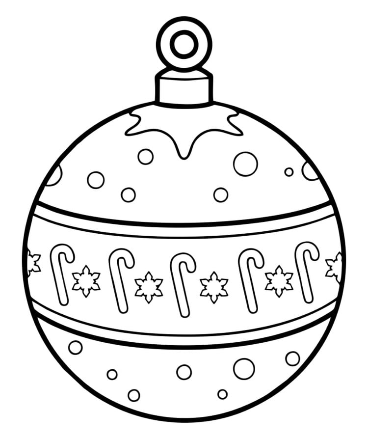 Christmas bauble with candy canes and stars