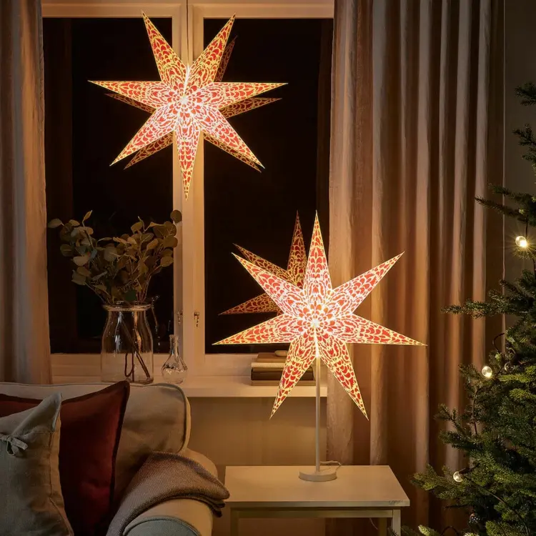 Christmas decoration for the living room from Ikea Scandinavian stars