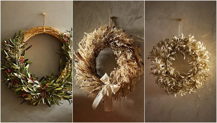 Christmas wreath from dried leaves christmas collection zara home 2022