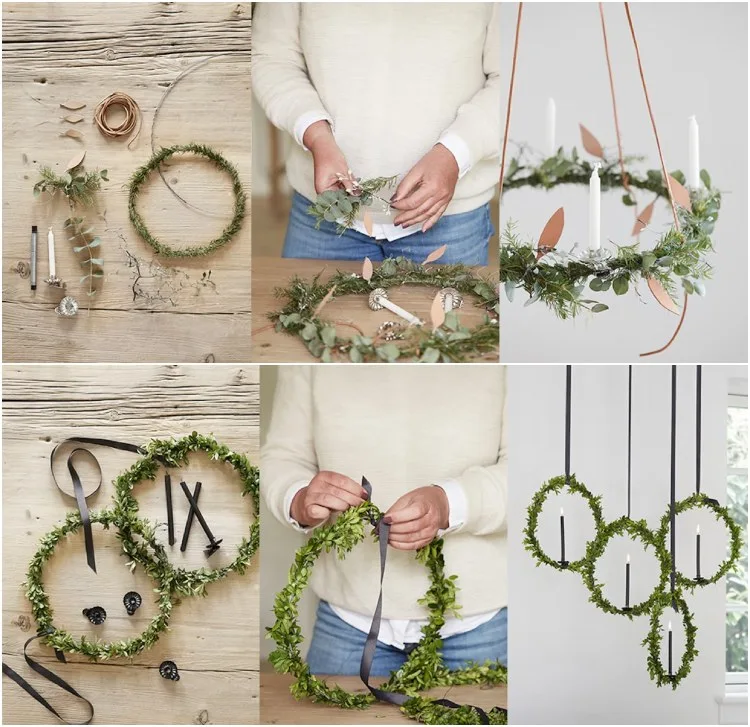 DIY Advent wreaths instructions for hanging