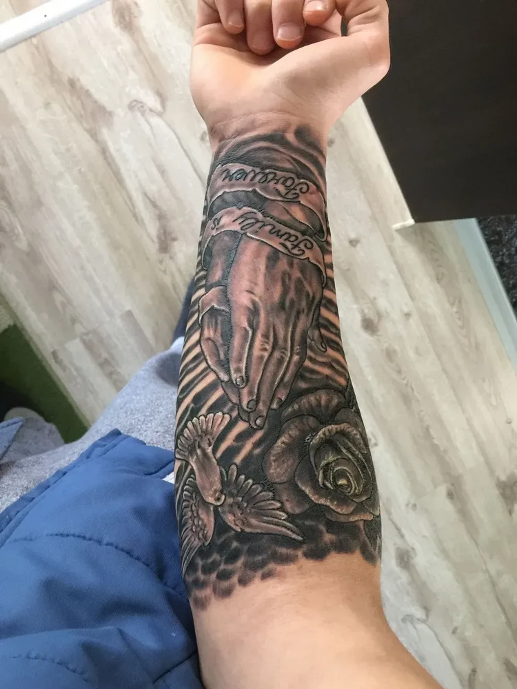 Forearm tattoo for men half sleeve