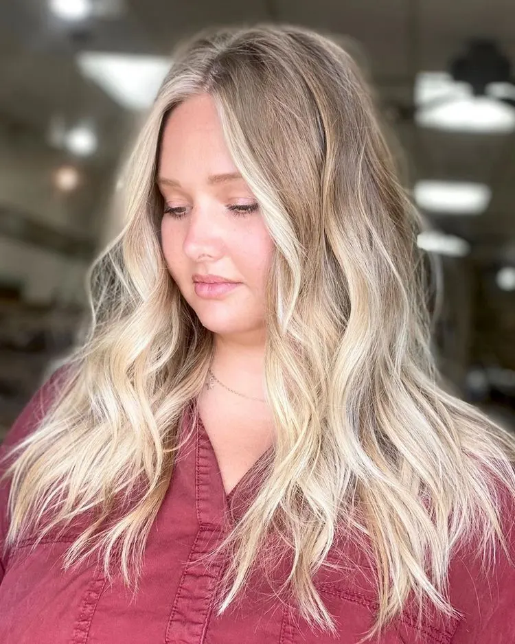 Hair colors for round faces blonde highlights