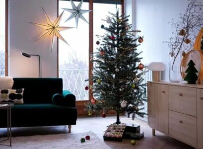 Ikea-living-room-Christmas-decorations-chic-Scandinavian-collections