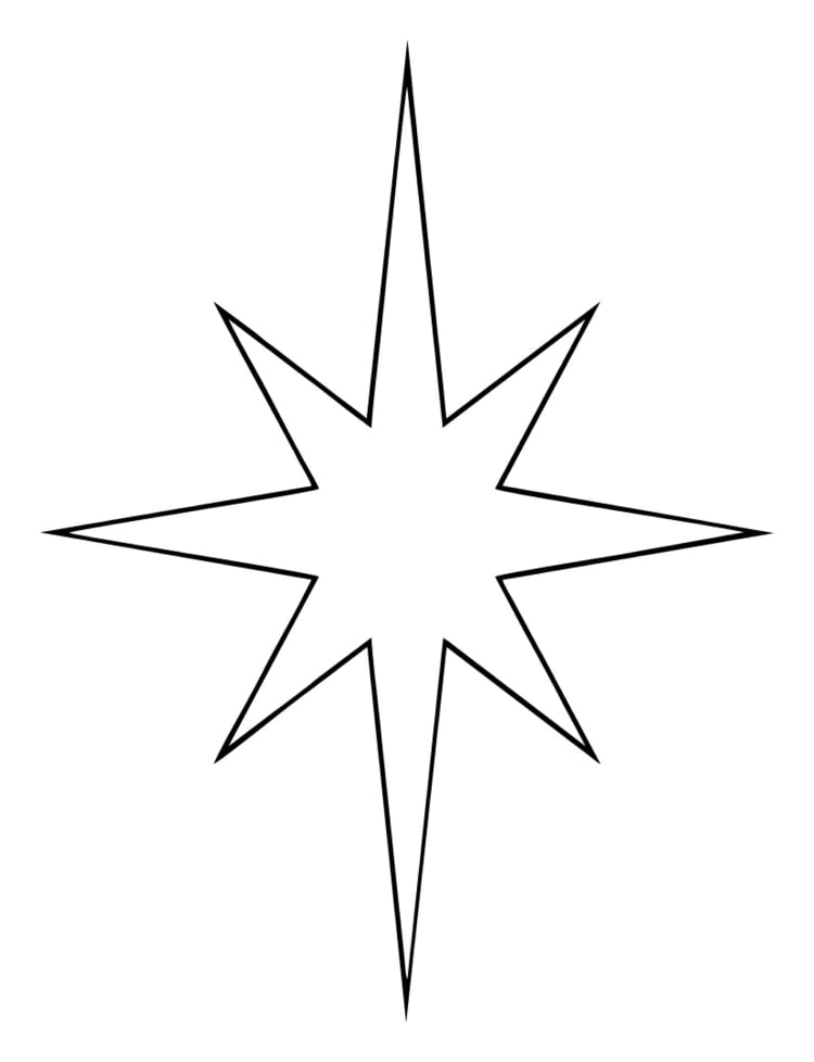 Large star as a window decoration for the glass pane