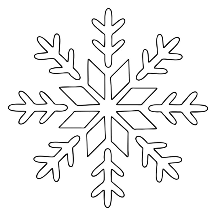Print out the big snowflake and stick it to the window to trace