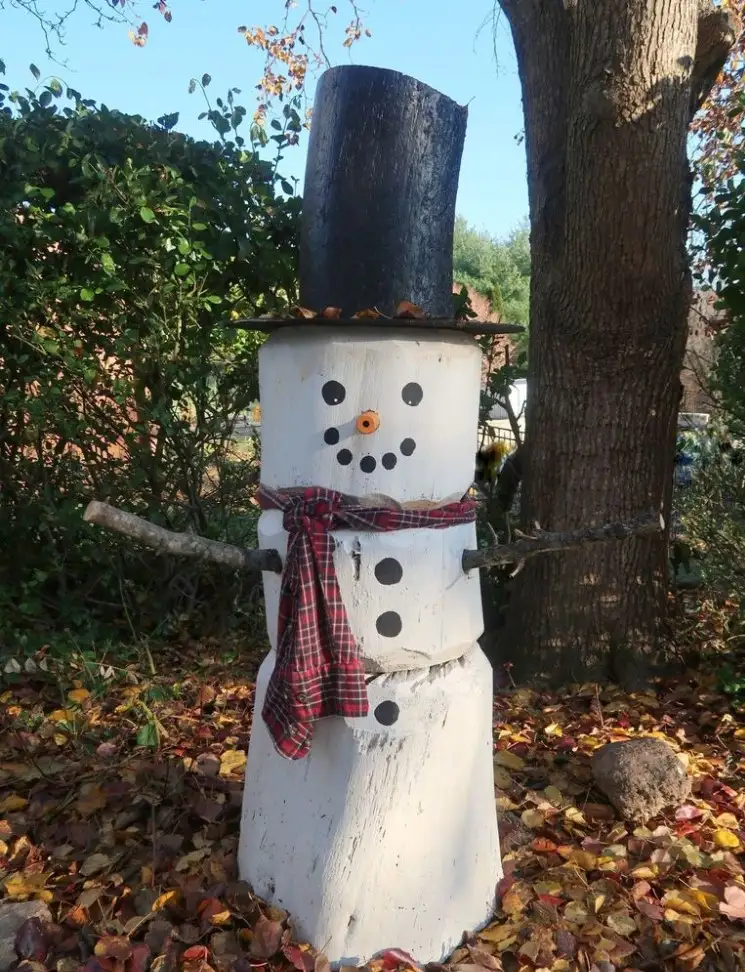 Snowman made of wood instructions and DIY ideas