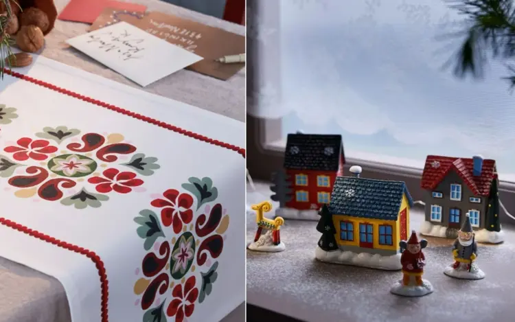 Table runners and tablecloths and cute houses
