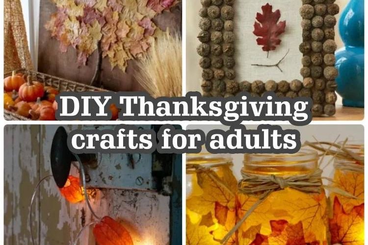 Thanksgiving crafts adults leaf wall art candle holders fairy lights acorn frame