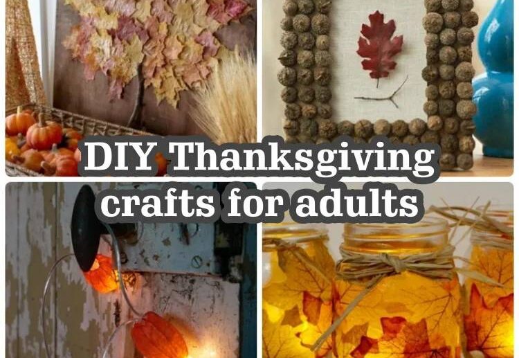 Thanksgiving crafts adults leaf wall art candle holders fairy lights acorn frame