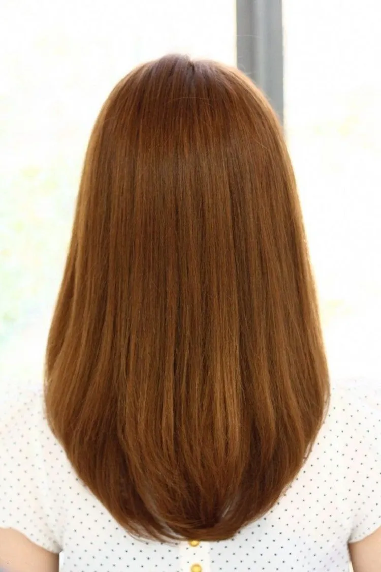 reddish brown straight hair