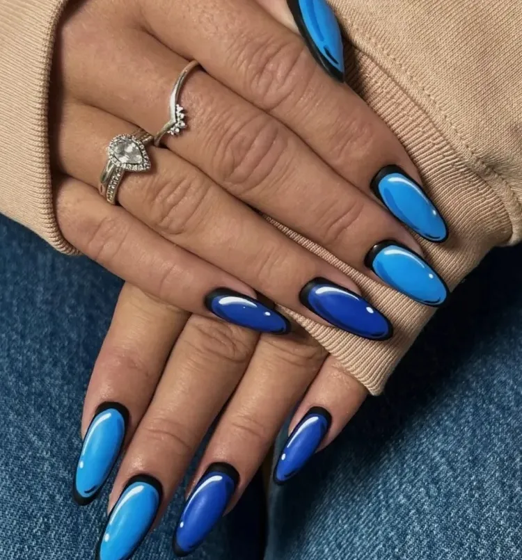 black blue nail design images comic nails trend winter 2022