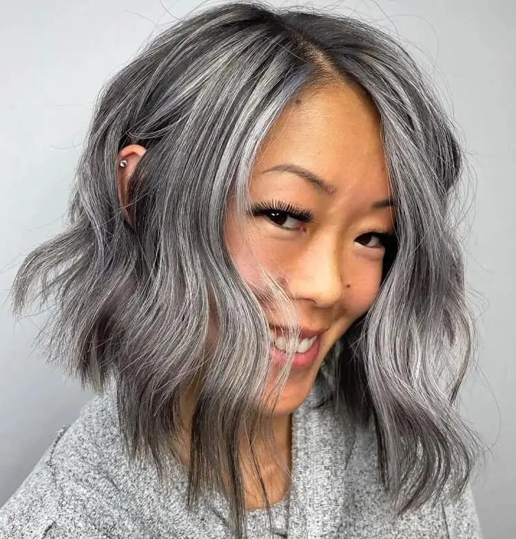 Gray highlights on black hair 2022: Top 13 most stylish and trendy gray  highlights hairstyles!