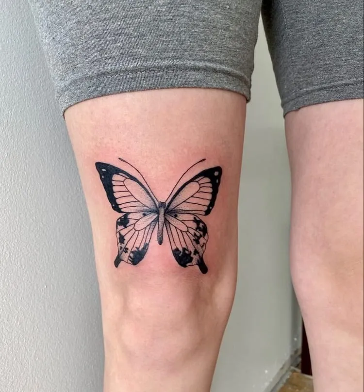 butterfly tattoo above knee designs_butterfly tattoo ideas