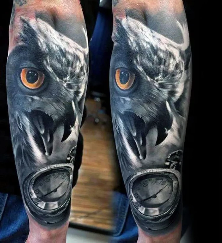 colorful tattoo forearm for men