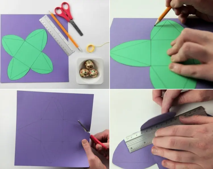 craft instructions for cutting folding and gluing the pyramid