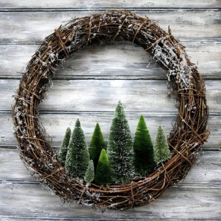 cute wreath winter season door decor simple diy idea