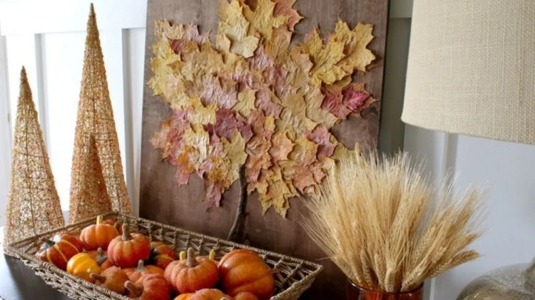 easy thanksgiving crafts for adults fall leaf wall art decor