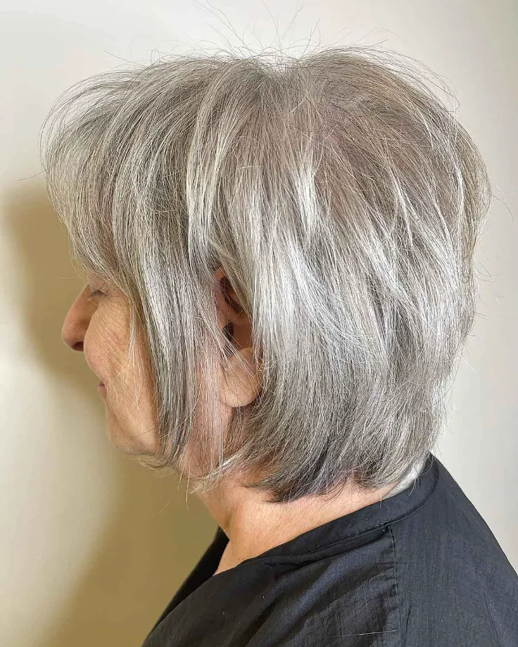 fresh hairstyles for grey hair over 50