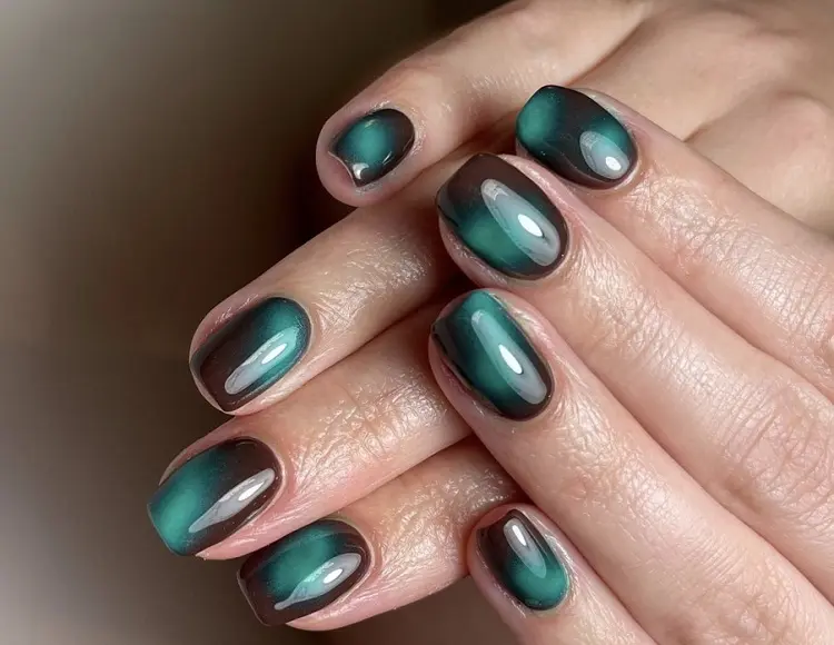 galaxy ombre green nails art design november what nail colors to adapt trends