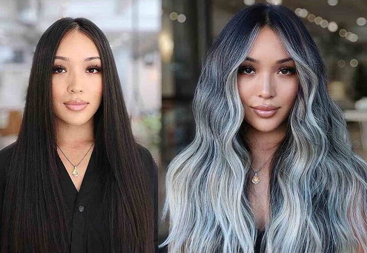 gray balayage_gray balayage for dark hair