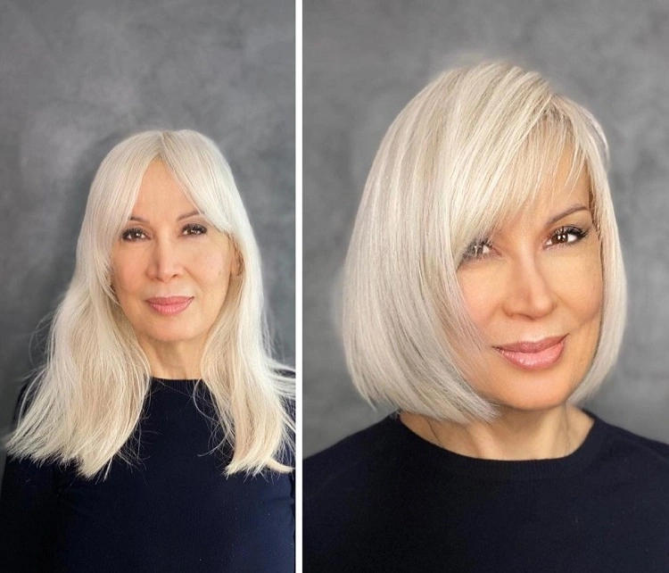 haircut with bangs woman 60 year old