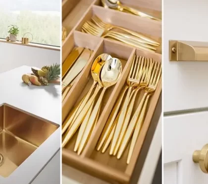 how to decorate white kitchen what accessories to use gold trends interior design
