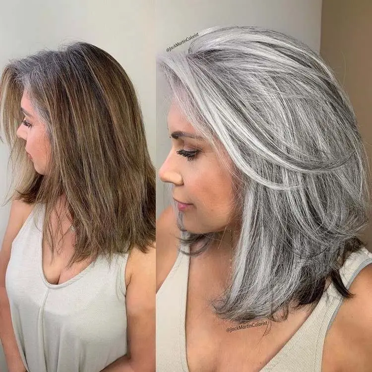 how to make salt and pepper hair look good_before and after salt and pepper hair