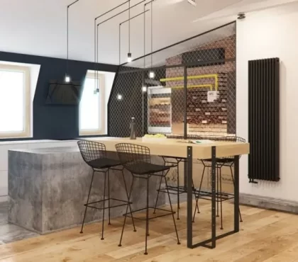 industrial style kitchen white cabinets and concrete countertops trend 2023 renovate interior design