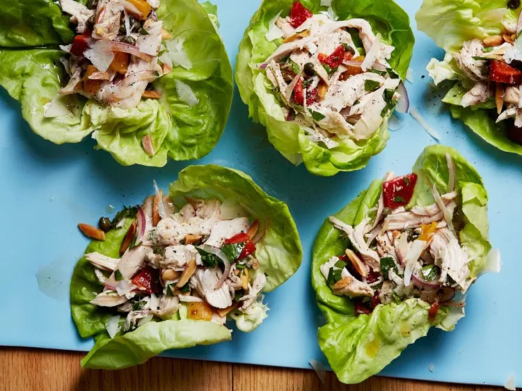 leftover turkey stuffed lettuce wraps recipe food ideas healthy delicious thanksgiving