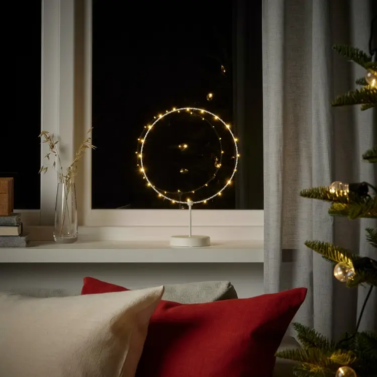 lights ring for the windowsill Ikea Christmas living room decorating ideas