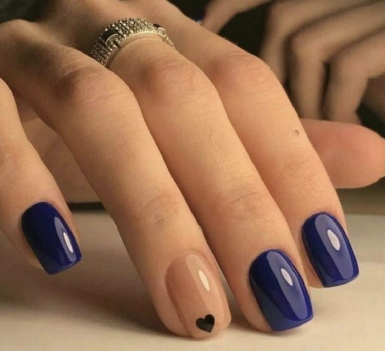 nails design and art navy blue color trends 2022 ideas manicure square rounded shape